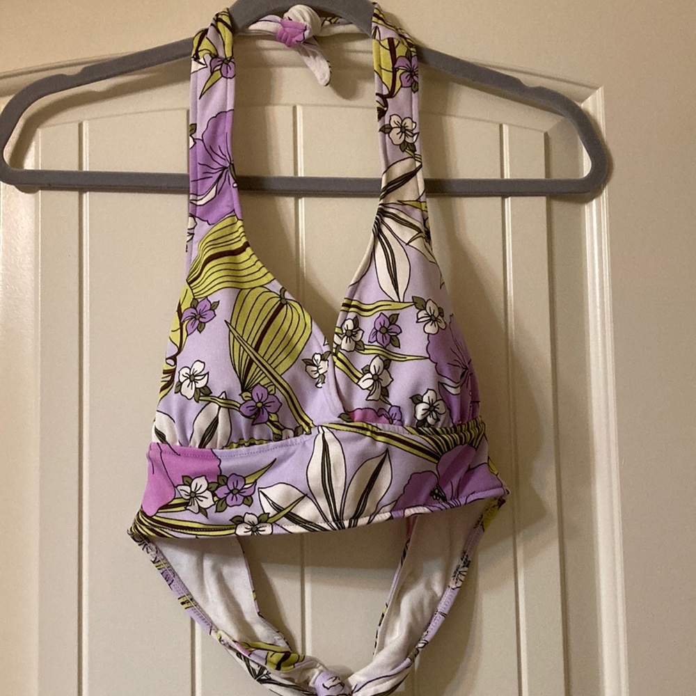 Merona Lavender & Green Bikini Top